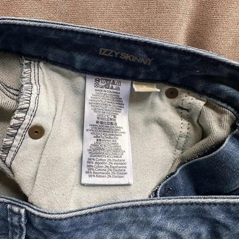 Michael Kors Blue Skinny Jeans with Floral Embroidery